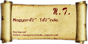 Mogyoró Tünde névjegykártya